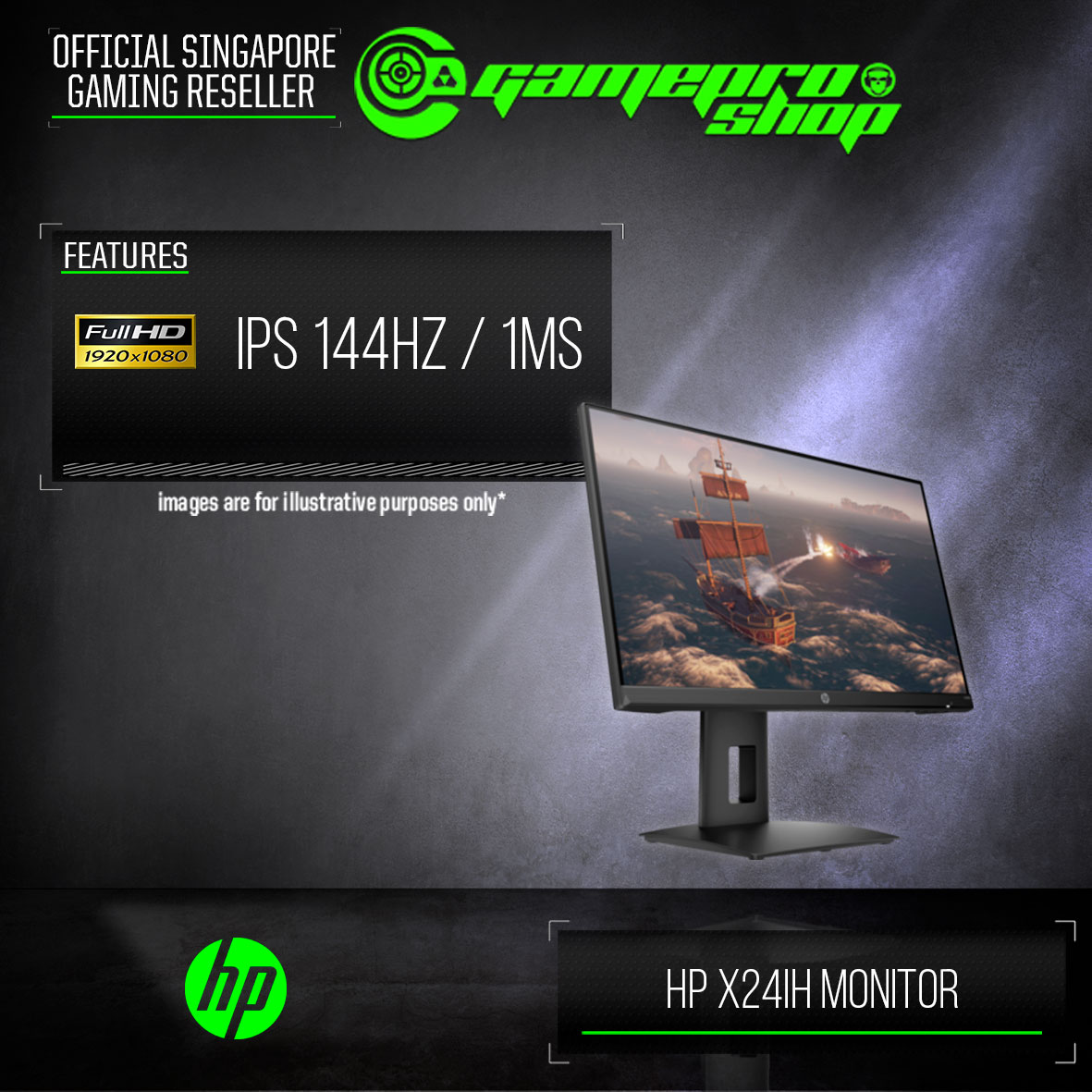 HP X24iH FHD 144hz / IPS / 1MS 23.8 Gaming Monitor (3Y) Singapore