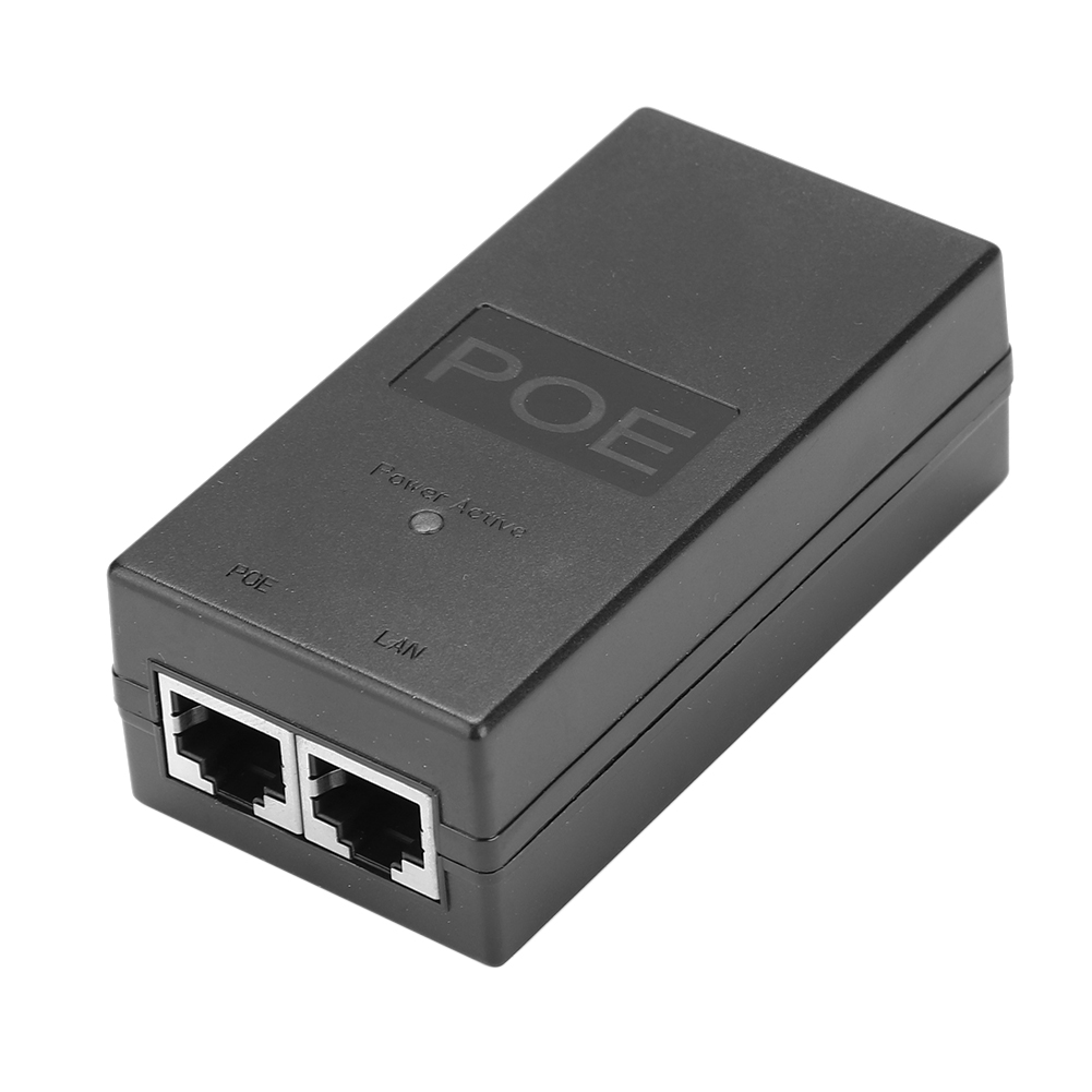 24V 0.5A 12W Desktop POE Power Injector Ethernet Adapter Surveillance CCTV