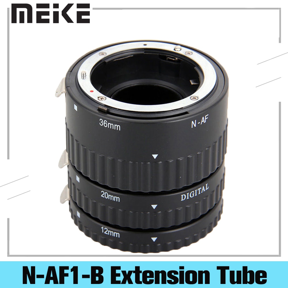 Meike N-AF1-B Auto Focus Macro Extension Tube Set 12 20 36mm Adapter Ring For Nikon D3100 D5000 All DSLR AF AF-S DX Camera Lens