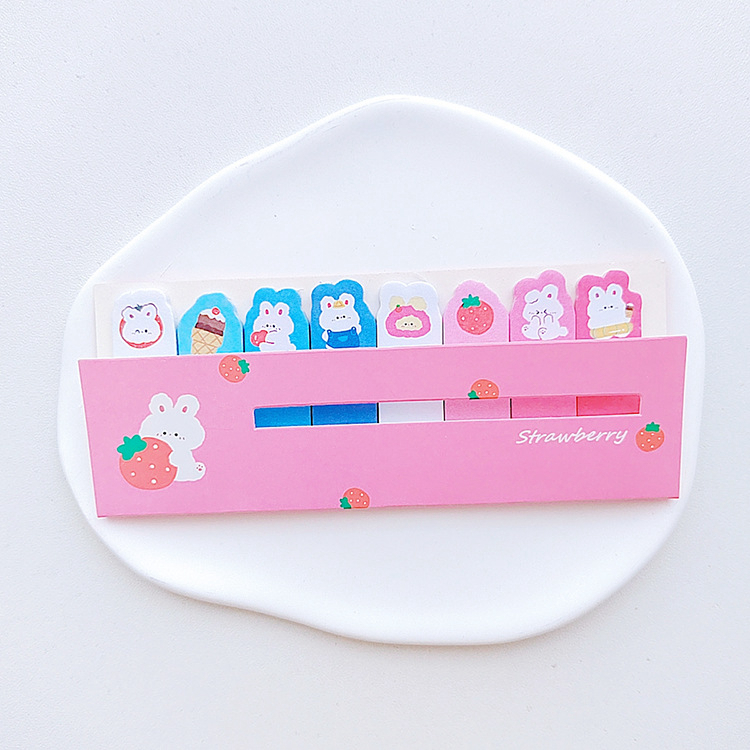 Sticky Notes Karakter 8IN1 Tempelan Kertas Catatan 120 Lembar Pembatas Buku Karakter Hewan Lucu Penanda Buku Stationery Memo Pad Convenience Cute 8 IN 1