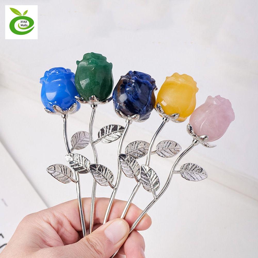 XYAX หลากสี งานฝีมือคริสตัลธรรมชาติ ตกแต่งด้วยการตกแต่ง แกะสลักด้วยมือ รูปปั้นดอกกุหลาบควอตซ์ สวยงามสวยงาม โรแมนติกโรแมนติก ดอกกุหลาบควอตซ์ สำหรับวันวาเลนไทน์ ราคา 186 บาท*ส่งฟรี