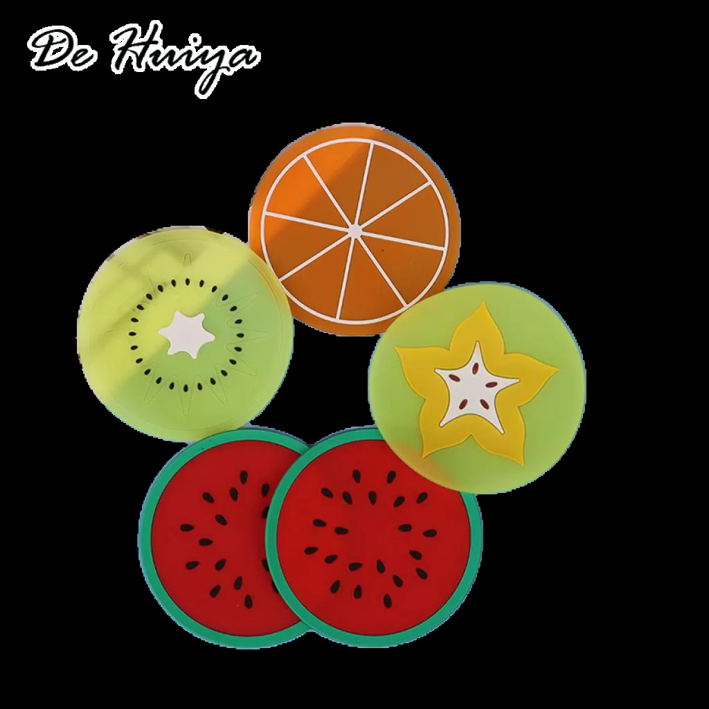 DEHUIYA ที่รองแก้วหุ้มฉนวนซิลิโคนรูปผลไม้ทันสมัย ราคา 10 บาท*ส่งฟรี