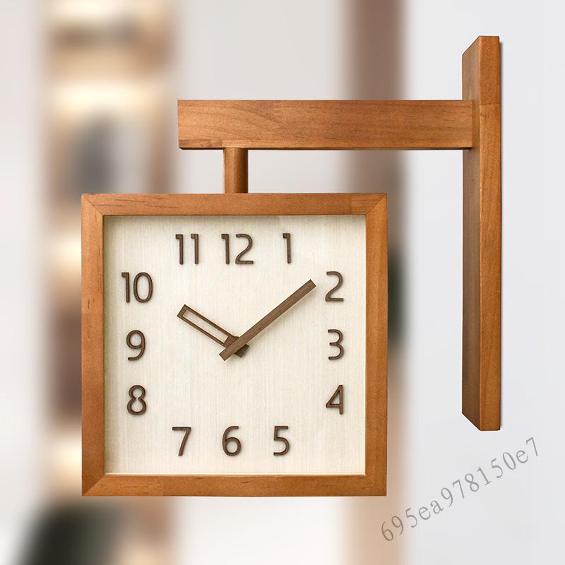 นาฬิกาไม้สองด้านไม้เนื้อแข็งวินเทจ - เงียบสำหรับมุมห้องนั่งเล่น ราคา 1,140,417 บาท*ส่งฟรี