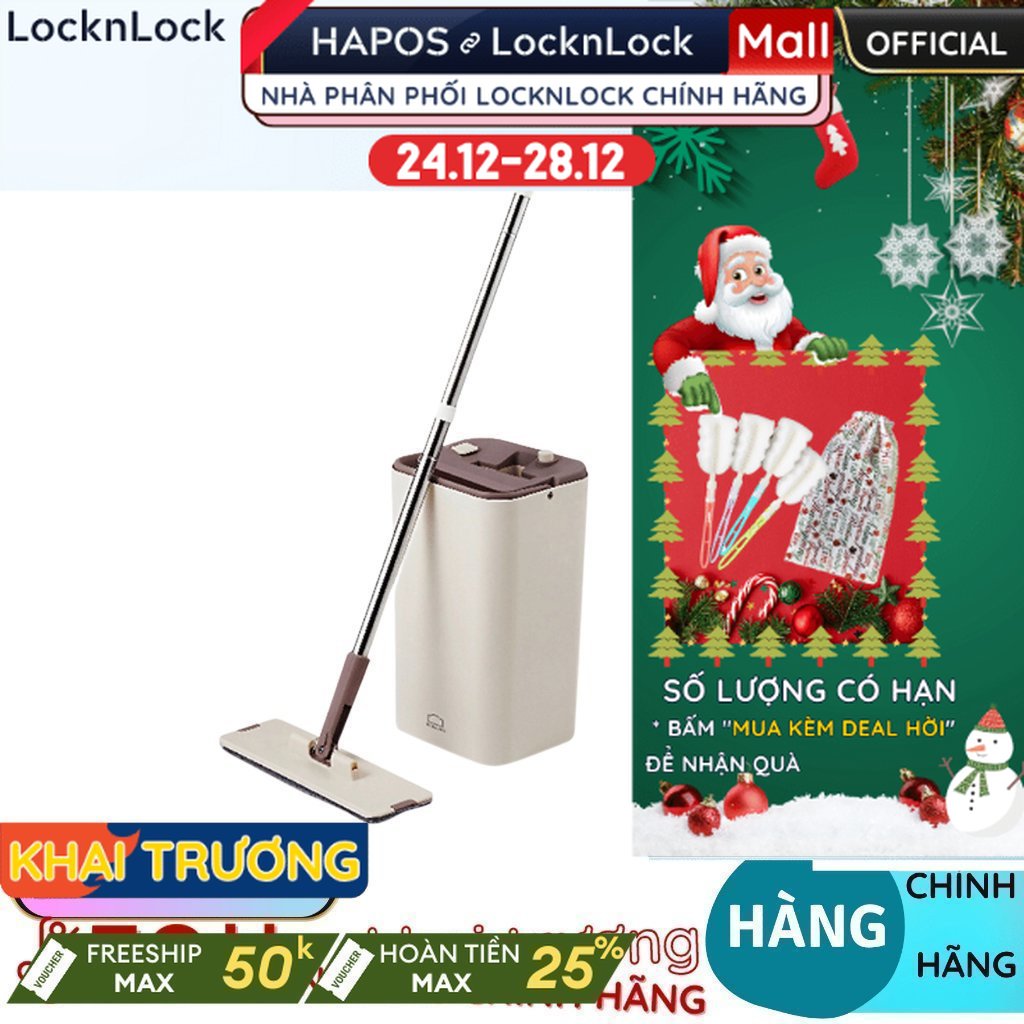 Bộ cây lau nhà LocknLock Squeeze Flat Mop ETM471 - Hàng chính hãng cây lau nhẹ dễ dàng vắt nước làm 