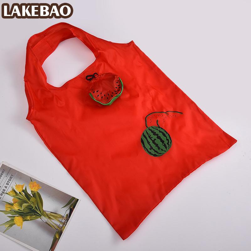LAKEBAO Đáng Yêu Trái Cây Có Thể Gập Lại Mua Sắm Túi Công Suất Lớn Siêu Thị Gấp Tote Túi Lưu Trữ Pouch Tái Sử Dụng Thân Thiện Với Môi Túi
