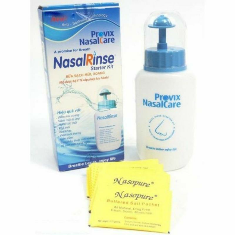 Bình rửa mũi xoang Nasal Rinse kèm 10 gói muối NTNA