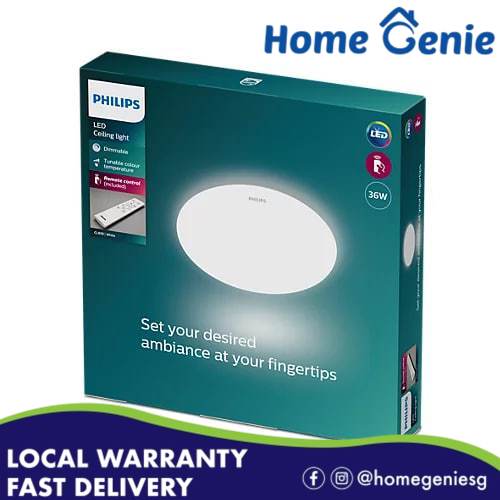 Philips Braid CL610 Tri-Color Ceiling Light with Remote Control | Tunable Dimmable Brightness Control