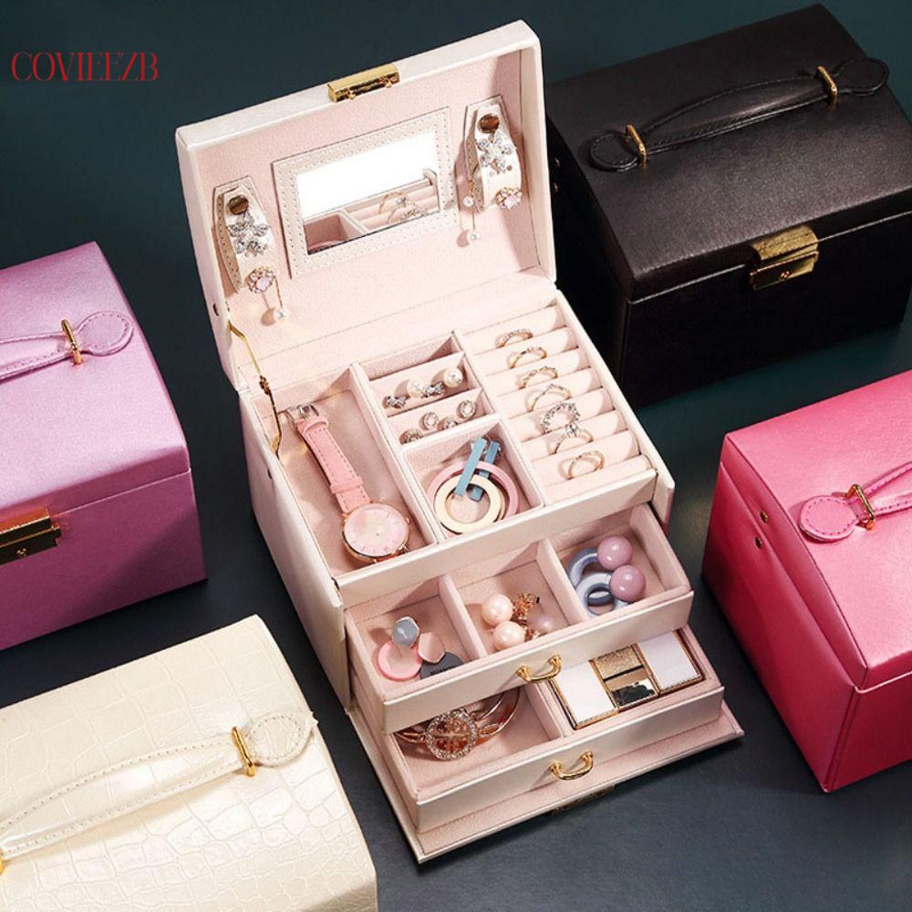COVIEEZB หลายชั้น ถุงบรรจุภัณฑ์เครื่องประดับ หนัง PU แหวน สร้อยคอ กล่องเก็บเครื่องประดับ แบบพกพา สร้อยข้อมือ ต่างหู ที่วางเครื่องประดับ การเดินทาง ราคา 617 บาท*ส่งฟรี