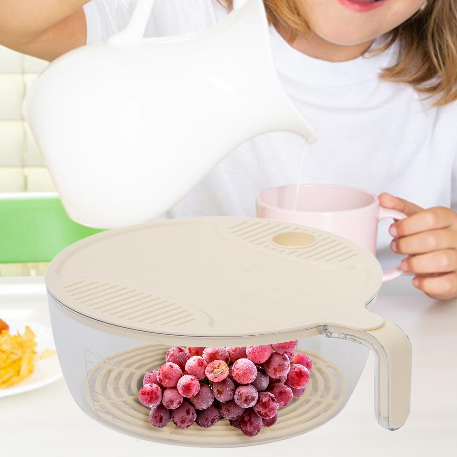 PETSOLA Vegetable Washing Basket Vegetable Strainer Plate Rice Wash Bowl