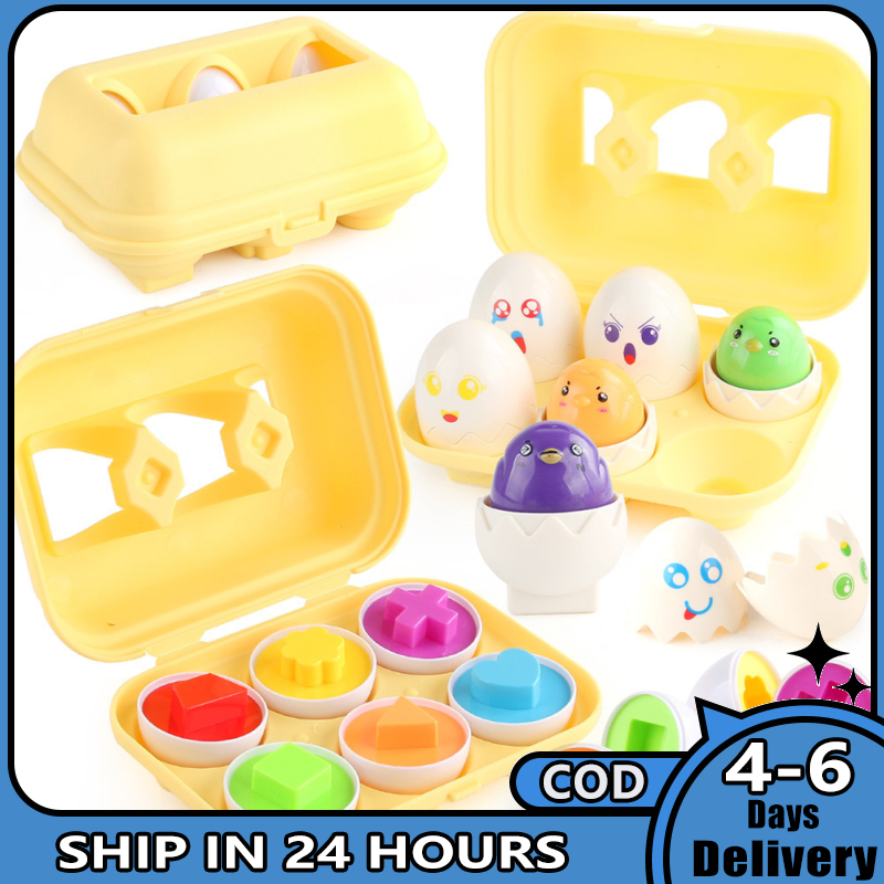 Bé học giáo dục đồ chơi trứng thông minh hình dạng màu sắc phù hợp với máy
