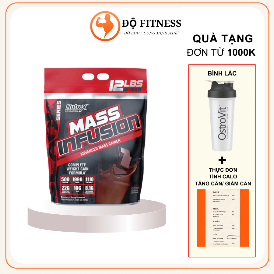 Mass Infusion Nutrex (5.4KG) Sữa Hỗ Trợ Tăng Cân Tăng Cơ Nạc Hiệu Quả Bổ Sung Protein EAA BCAA khoán