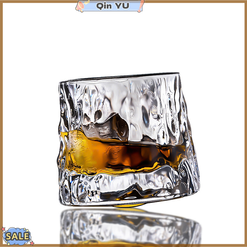 Mới cho tues【qin yu】 mới lạ sáng tạo pha lê dày Whisky cốc vại thủy tinh con quay thiết kế búa ly rượu vang tinh thần xo Brandy Ly uống rượu