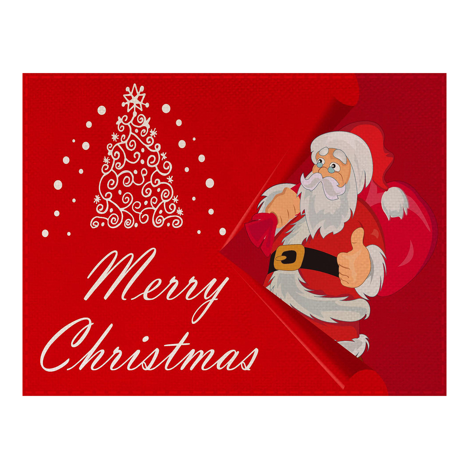 Xiaxuannai Tấm lót đĩa giáng sinh dễ thương Santa Claus Snowman Elk Cây giáng sinh in trang trí bàn ăn tái sử dụng bàn ăn giáng sinh Mat cốc nước Pad phụ kiện nhà bếp miếng vải để lót đĩa ở bàn ăn Santa