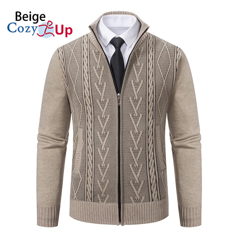 Cozy Up Jacquard Sweaters for Men Cardigan Jackets Autumn Casual Zipper