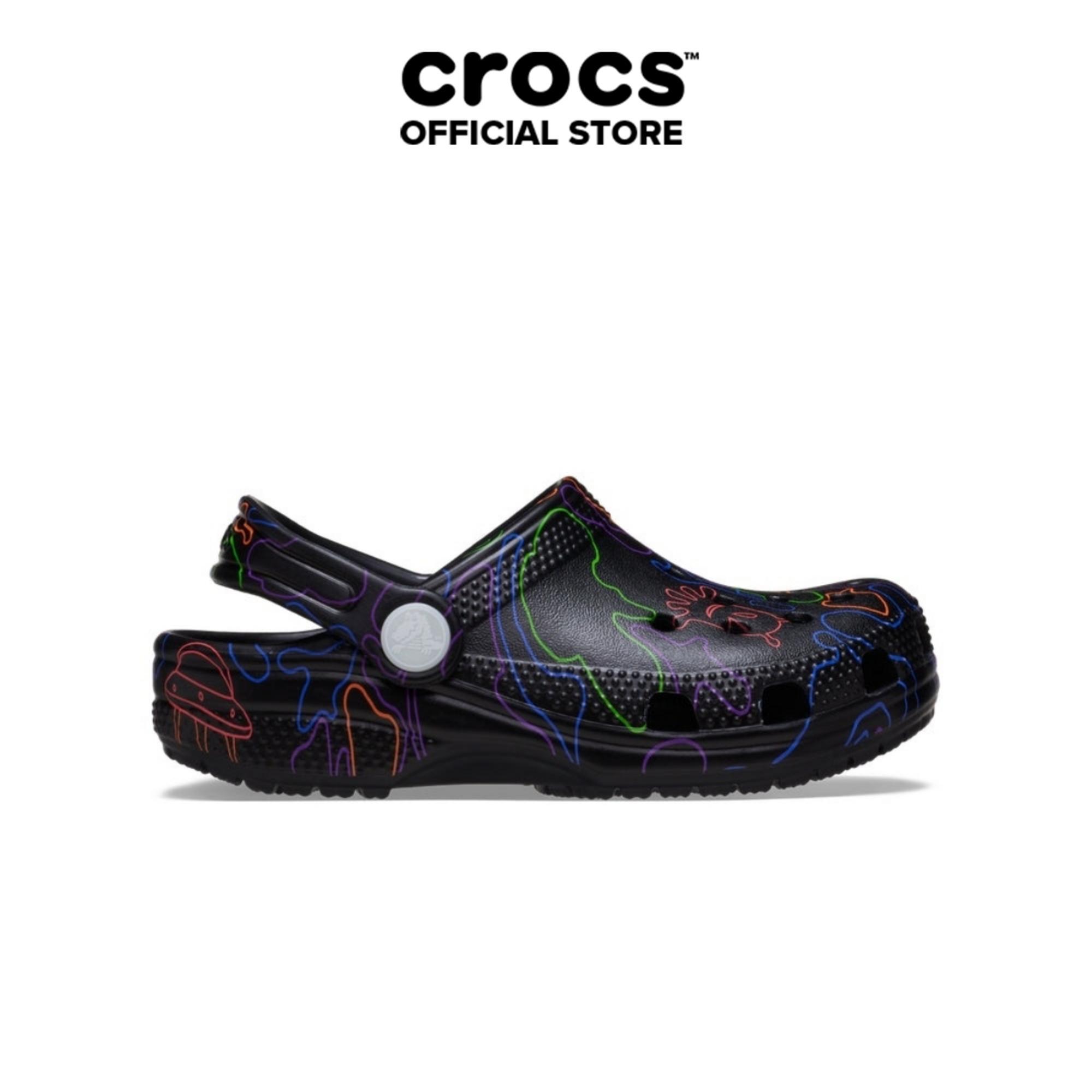 Giày Clog Trẻ Em Crocs Toddler Classic Hi Vis Camo - Black - 211589-0C4