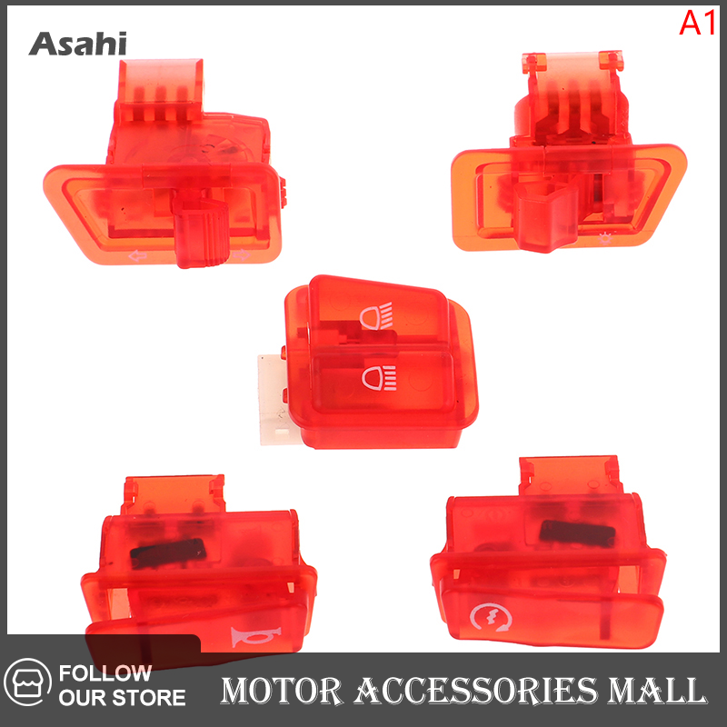 Asahi Motor 5pcs xe máy bắt Đầu chuyển đổi còi ánh sáng tín hiệu lần lượt cao thấp chùm Nút chuyển đổi kết nối cho xe tay ga ATV Xe máy phụ kiện