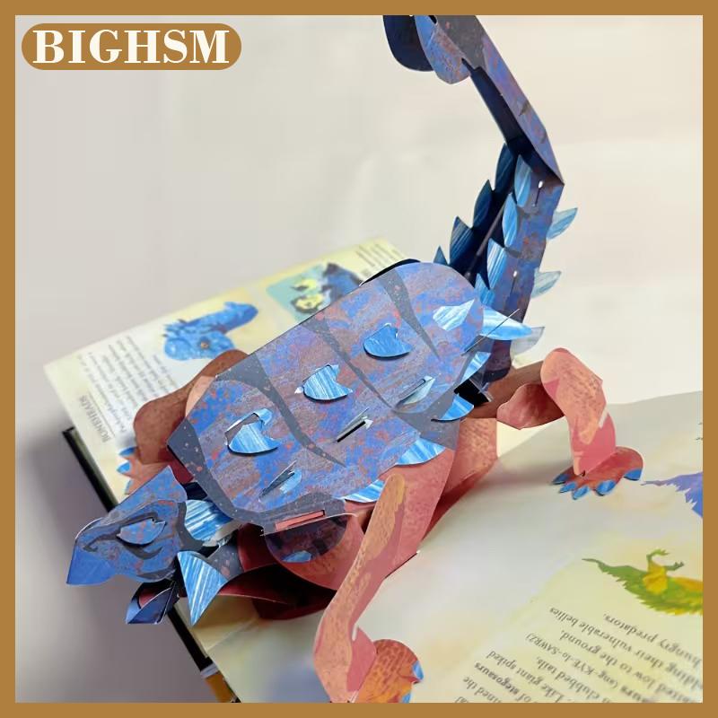BIGHSM 3D Bách khoa toàn thư prehistorica khủng long sinh vật biển gấp pop-up cuốn sách đa dạng các loài khủng long hướng dẫn món quà hoàn hảo
