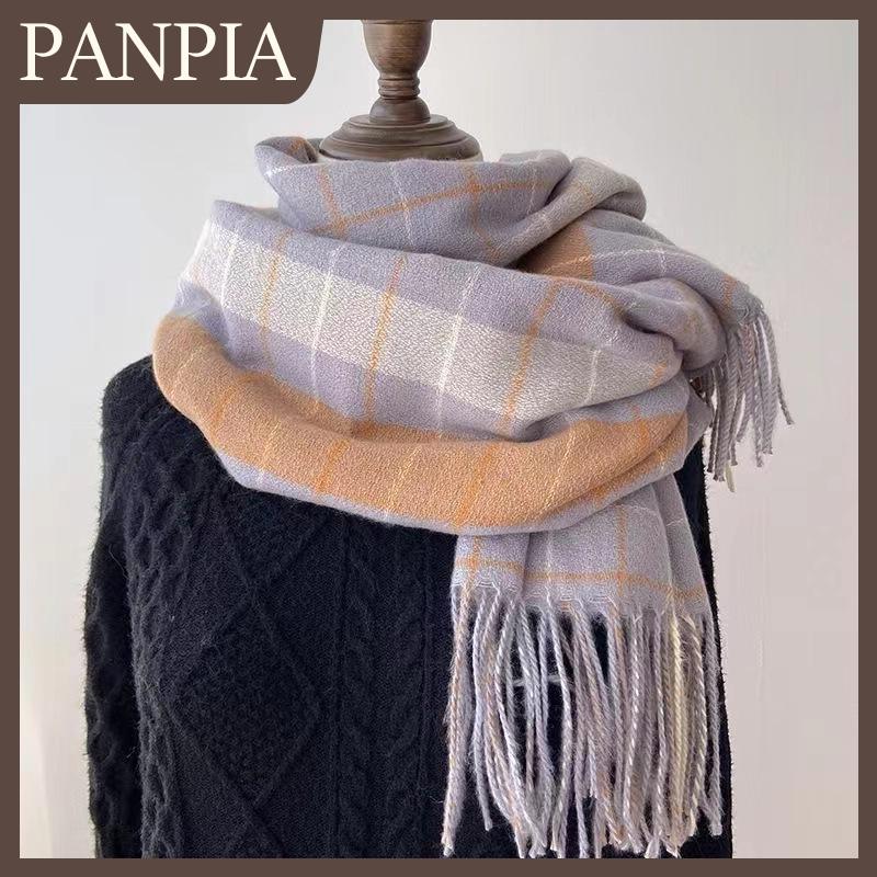 PANPIA Phong cách Lưới Giả cashmere ấm hiện tại su Khăn choàng dày thời trang Bib