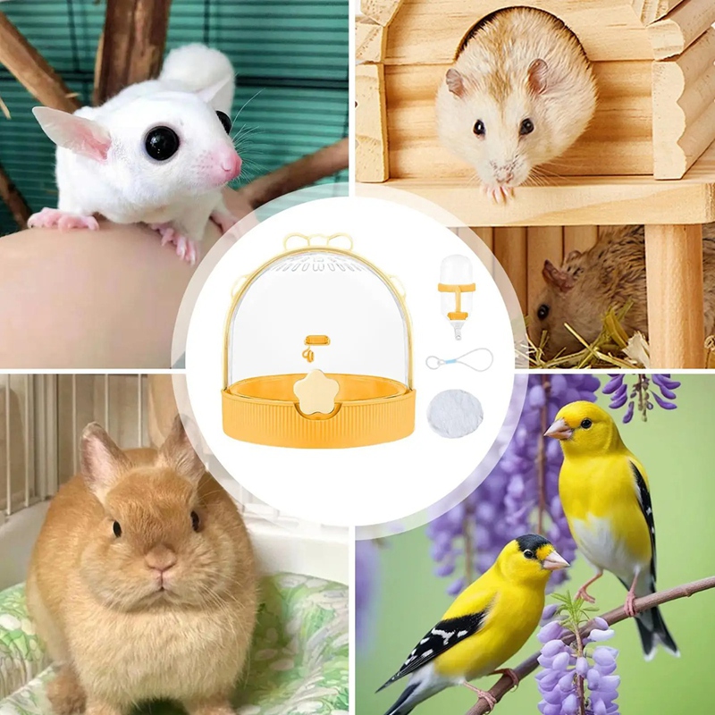[Waanon]Small Hamster Cage Dwarf Hamster Travel Cage Hedgehog Carrier Pet Supplies Carry Case with Water Bottle for Gerbil