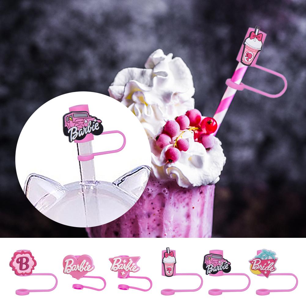 Barbie Straw Cap Environmentally Friendly Universal Dust Mm Silicone Caliber Straw Straws Cover Cute Fashionable Decorative For 7-8 Plug J8Q6