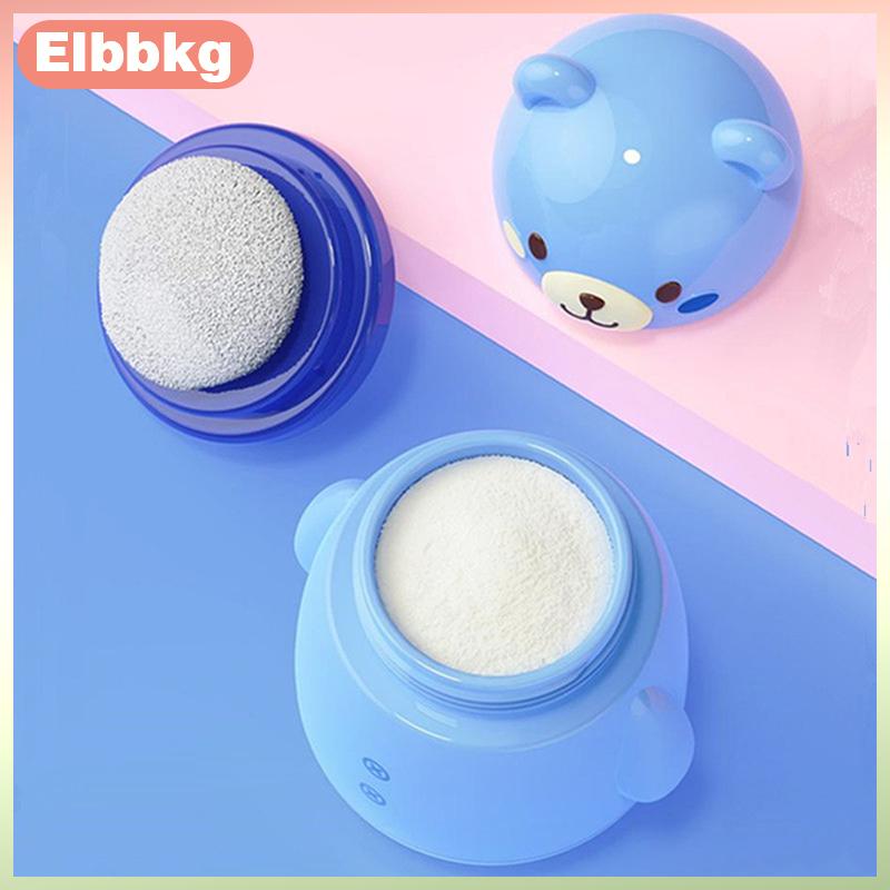 Elbbkg 1pcs bé gấu Puff hộp thích hợp cho trẻ em dễ thương phim hoạt hình Bột Talc gai nhiệt bột lưu trữ di động hộp cho du lịch