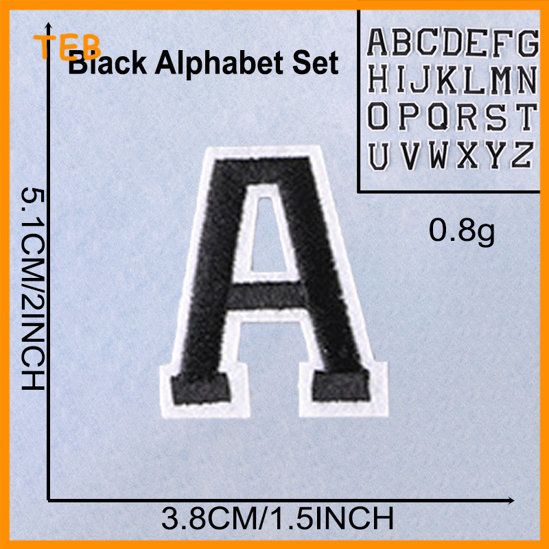 Embroidery Alphabet Patches 5CM for Clothes | Hot Melt Iron On Denim Repair Patch | DIY Self Adhesive Sewing Badge
