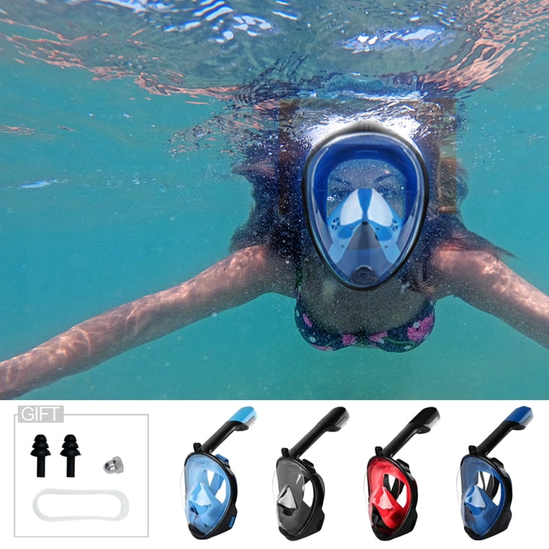 Hot Underwater Snorkeling Full Face Adult Children Swim Mask Set Scuba