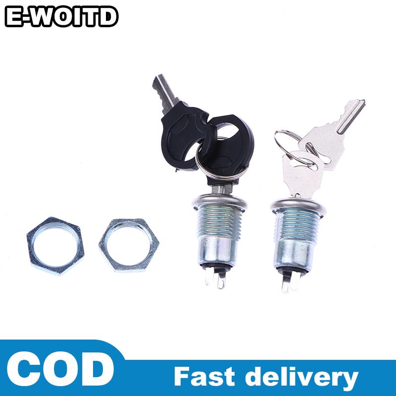 E-WOITD 1 Bộ điện thoại khóa an ninh Power switch s1203 2pin 2 phím 12 mét thép không gỉ điện tử Key Switch on off khóa chuyển đổi