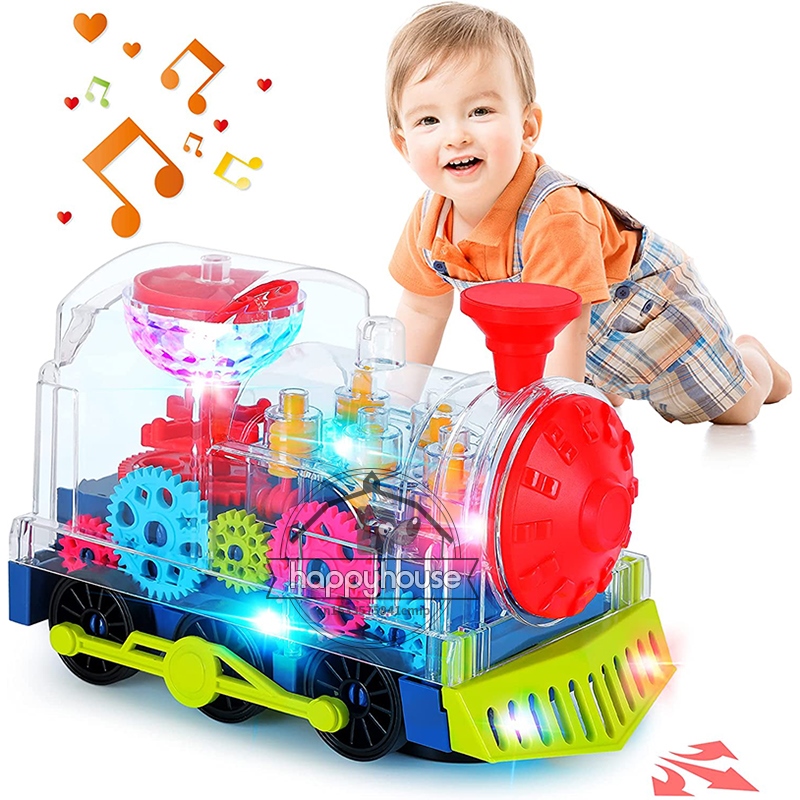 No Transparent for kids Sound Music Electric Train Toddlers Educational