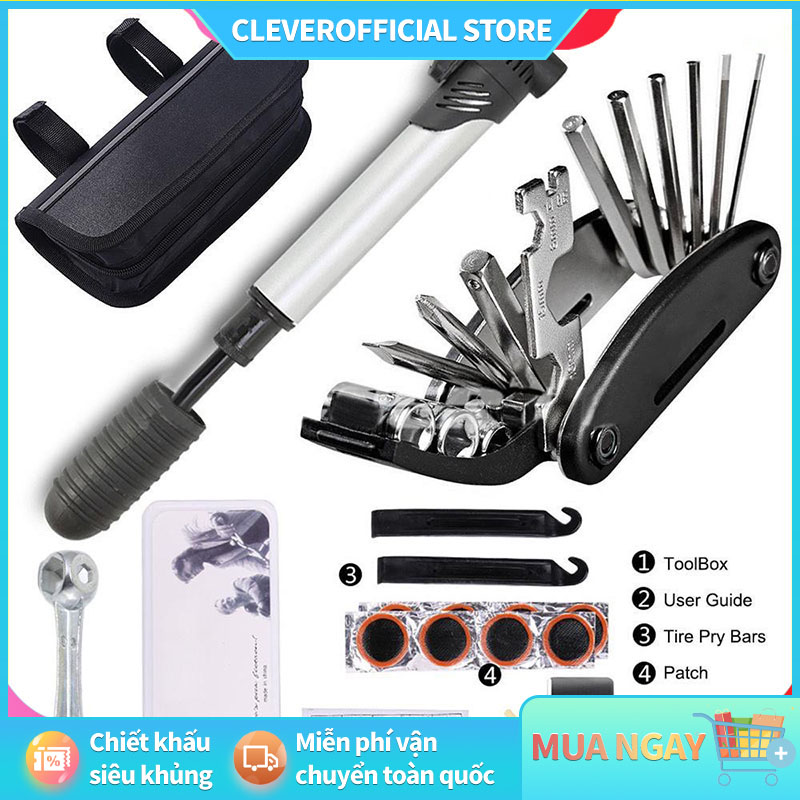 ⚡miễn phí vận chuyển⚡bộ dụng cụ sửa chữa xe đạp kèm hộp vá lốp đa năng gắn treo khung sườn xe