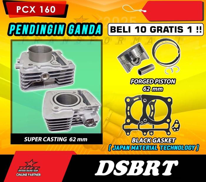 BLOK BORE UP BRT VARIO 160 PCX 160 62MM 62 MM 180 CC 180CC - tuku storee Harga 1,714,000 rupiah*Gratis Ongkir