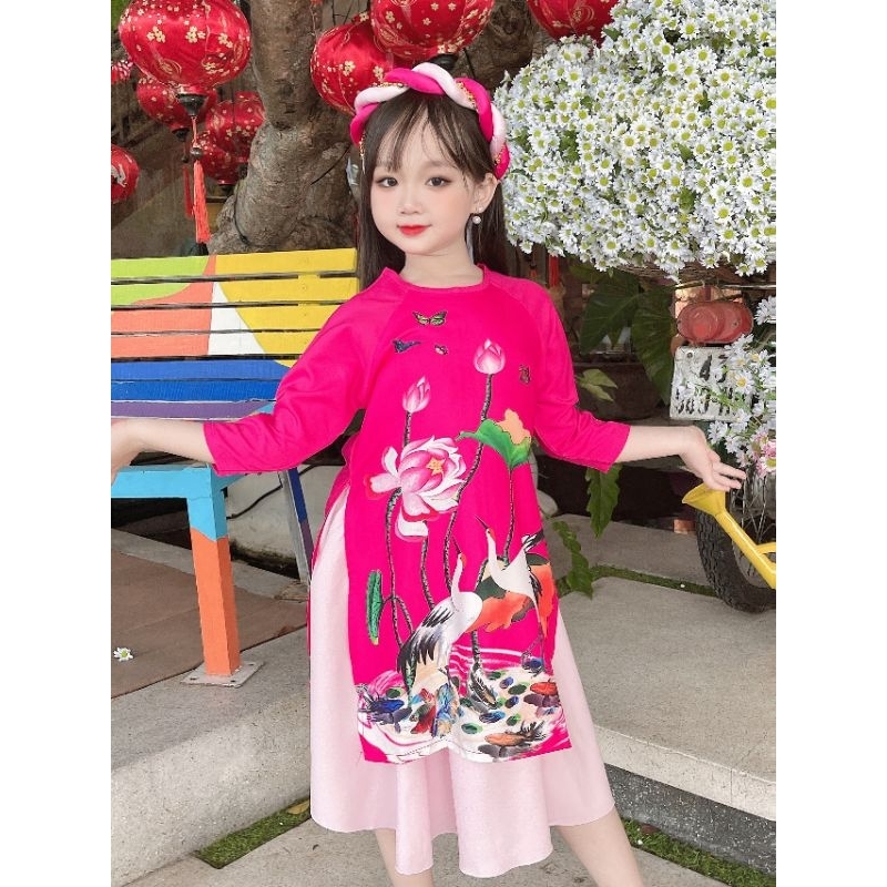 áo dài bé gái mẫu mới