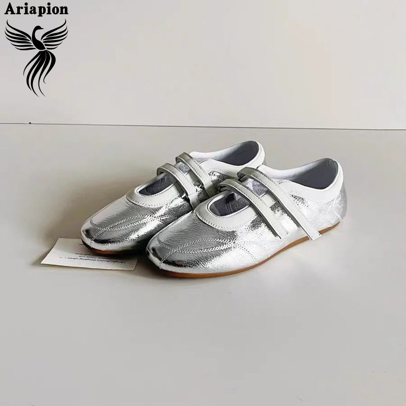AriaPion丨Simple and Stylish Ballet Flats for Women, Comfortable Round Head Mary Jane Shoes, Adjustable Velcro Strap, Breathable Lining, Non-slip Rubber Sole, Suitable for All Seasons, Available in Multiple Sizes ราคา 344 บาท*ส่งฟรี