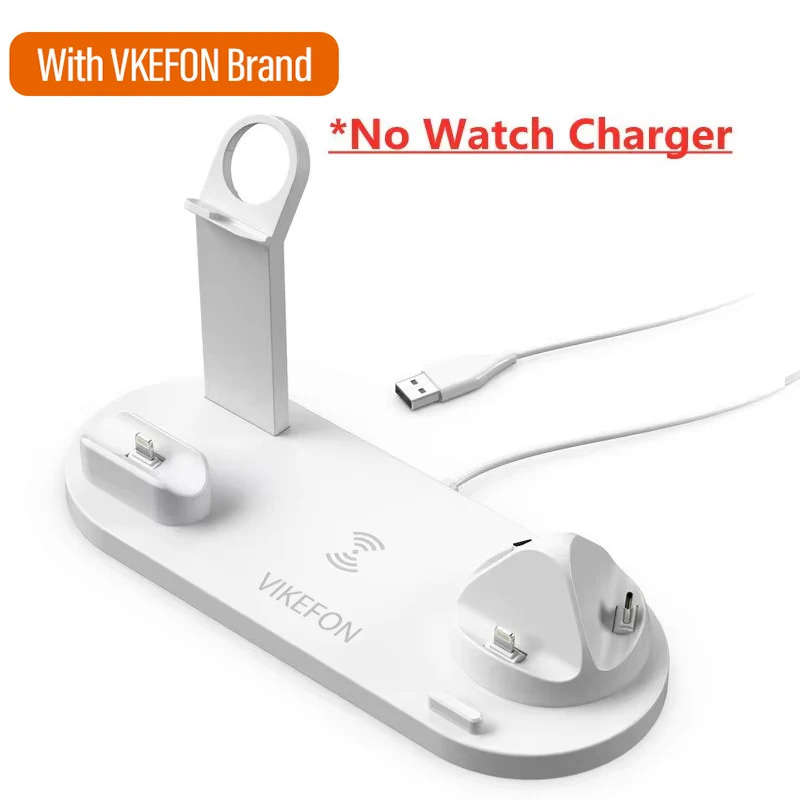[2024]VIKEFON 5 In 1 Wireless Charger Stand Pad For iPhone 15 14 13 Apple Watch Airpods Desk Phone C