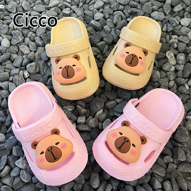 Cicco Khaki barra trẻ em giày tổ ong siêu mềm bé trai và bé gái dễ thương hàng ngày đi chơi EVA siêu đàn hồi chống trượt Giày tổ ong