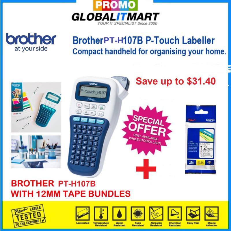 Brother PT-H107B + Tze-231 Tape Bundles, P-Touch Label maker Labeller