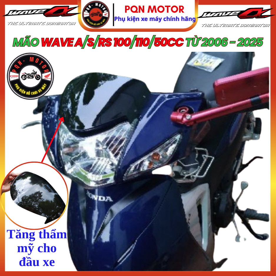Mão Ốp Đầu Wave A/S/RS 100/110 (2006–2025), Wave RSX 2008, Wave 50, Future Neo-Nhựa ABS Mão Độ Kiểng