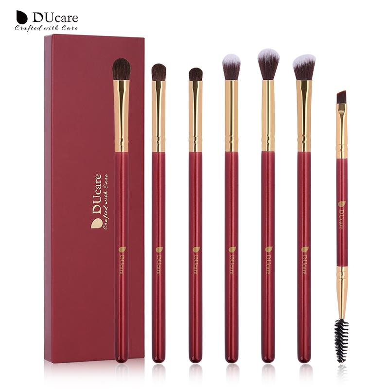  Ducare 7 cái Bộ cọ trang điểm đánh phấn mắt dụng cụ trang điểm phấn nền Eyeshadow lông mày tổng hợp tóc duôi ngựa phụ nữ trang điểm bàn chải set【bài trong 24 giờ & 90 ngày Dịch vụ bảo hành  