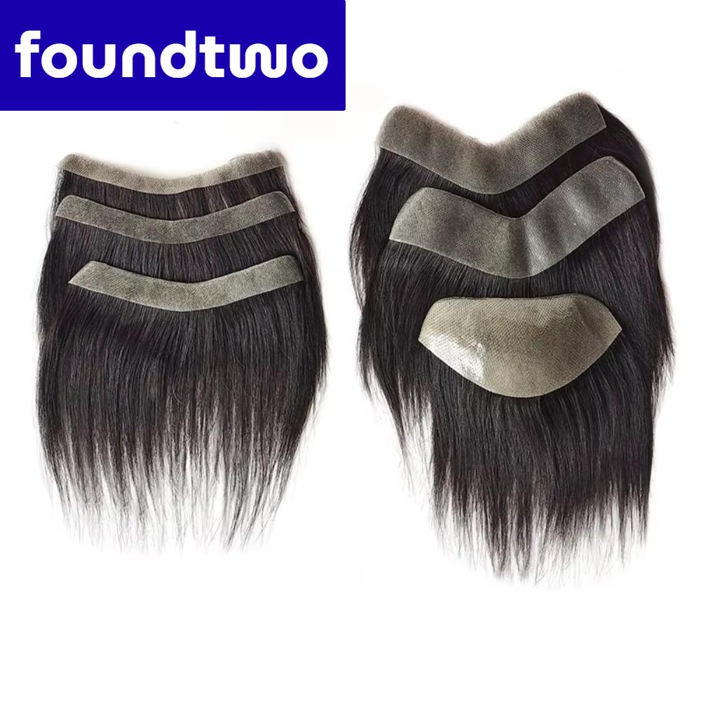 FOUNDTWO เส้นผมที่มองไม่เห็น ชิ้นผมด้านหน้าสำหรับผู้ชาย ไร้รอยต่อไร้รอยต่อ รูปตัววี แผ่นแปะหนังศีรษะทางชีวภาพหน้าผาก ระบบเปลี่ยนเส้นผม ขนปุยฟู แผ่นประดับผมมนุษย์ ผู้หญิง/ผู้ชาย ราคา 611 บาท*ส่งฟรี