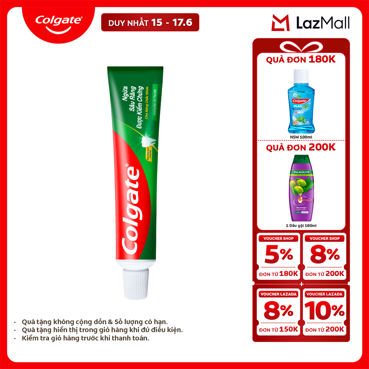 Kem đánh răng Colgate ngừa sâu răng chắc khỏe 100g/tuýp