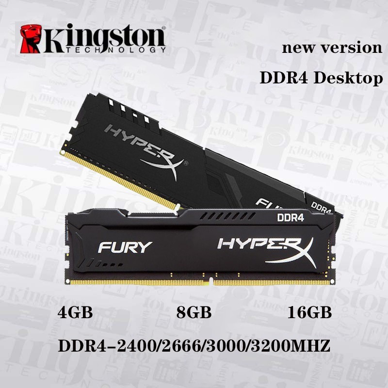 Ram pc 8gb/16gb ddr4 bus 2400/2666/3200hz kingston hyperx - hàng mới chính hãng - bh 36 tháng