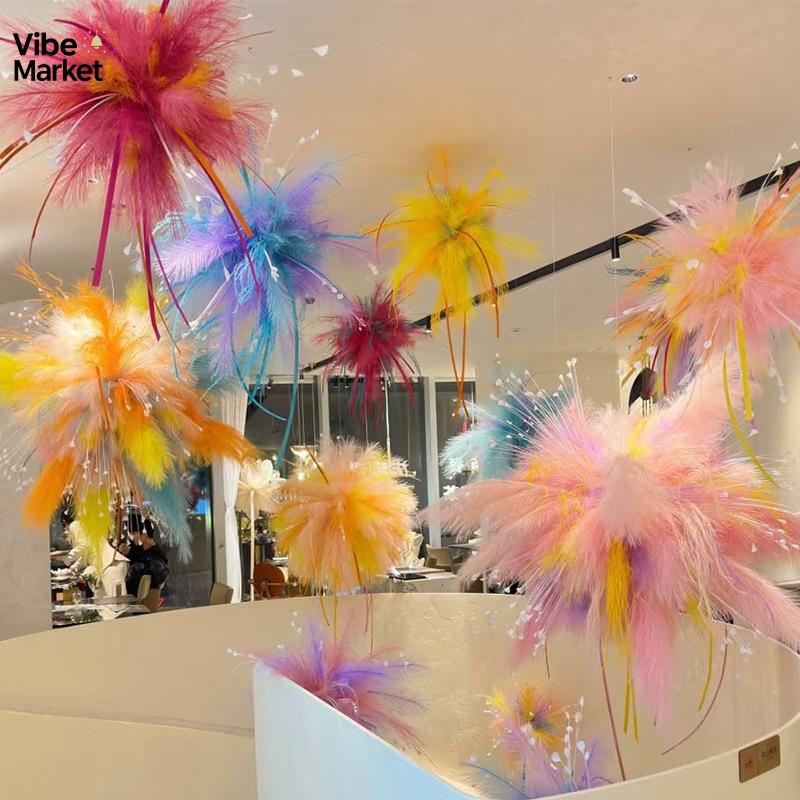 10 ชิ้นที่มีสีสันจำลองดอกไม้ไฟตกแต่ง-สีชมพูสีขาวกกหญ้าสำหรับห้างสรรพสินค้าหน้าต่างแสดง ราคา 70 บาท*ส่งฟรี