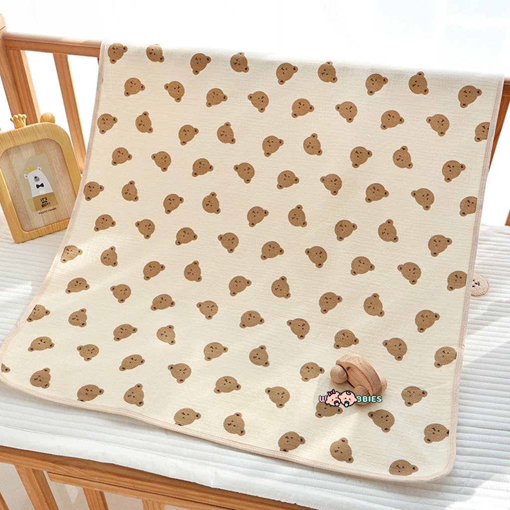 👶🏻Woobbies Baby Diaper Changing Mat Pure Cotton Waterproof Washable Portable Travel Mat 50x70cm Love Rainbow