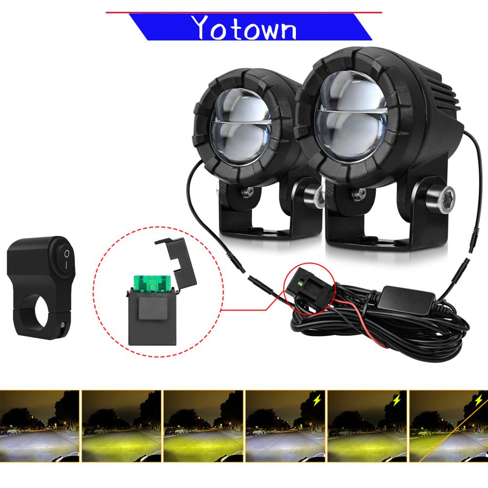 Yotown Đèn LED Xe Máy Với Dây Bộ 2 Bộ Kín Nước Đèn Phụ Xe Máy Đèn Pha Bộ Nâng Cấp Giá 606,000 Đồng*Miễn phí vận chuyển