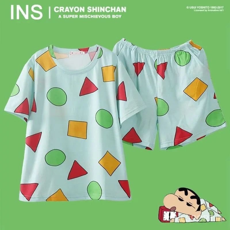 Crayon Shin-chan Bộ đồ ngủ cùng kiểu dáng nam nữ Nhật Bản xuân thu cặp đôi hoạt hình dễ thương giả c