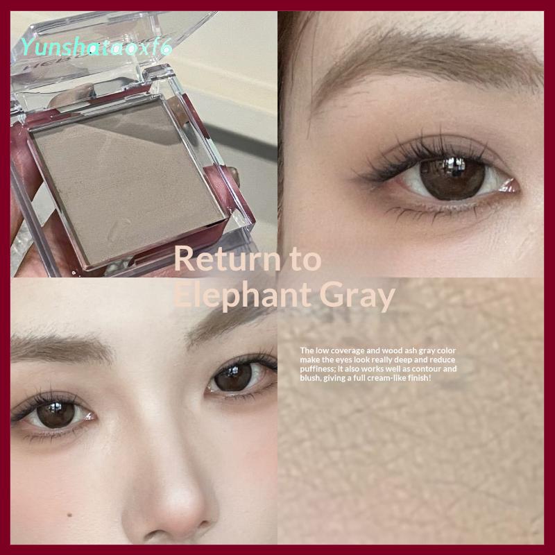 yunshataoxf Mini đơn sắc Eyeshadow Palette Matte Pearlescent không thấm nước bóng đường viền bột sắc tố mắt cơ sở vẻ đẹp lễ hội trang điểm - 2