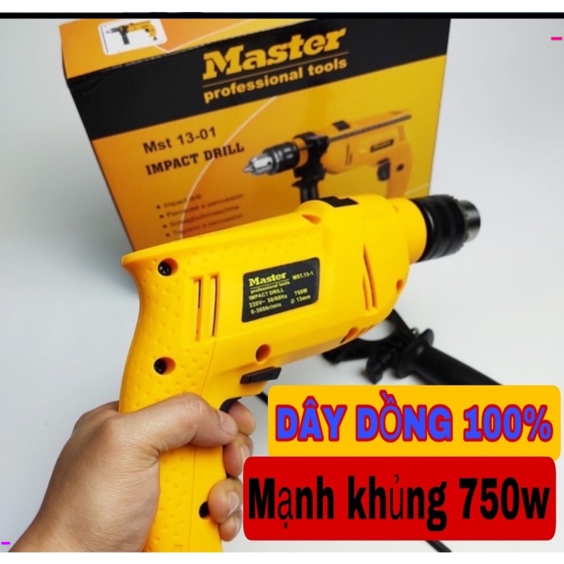 [HOT] Máy Khoan Bê Tông MASTER 13Ly 750W CHÍNH HÃNG