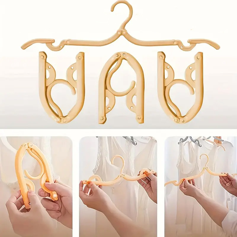 ไม้แขวนเสื้อพับได้ ไม้แขวน ขนาดพกพา สีพาสเทล ไม้แขวนเสื้อพับได้ ราคา  5 บาท*ส่งฟรี