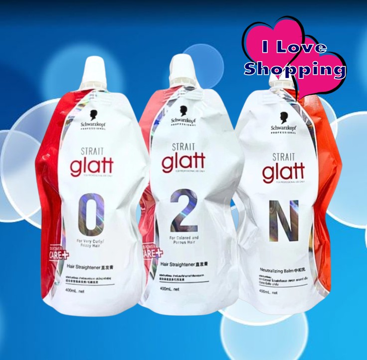 Schwarzkopf Glatt สูตร 0+N / สูตร 2+N ขนาด 400 ml ผลิตภัณฑ์ยืดผม ชวาร์สคอฟ โปรเฟชั่นแนล แกลทท์ ราคา 299 บาท*ส่งฟรี