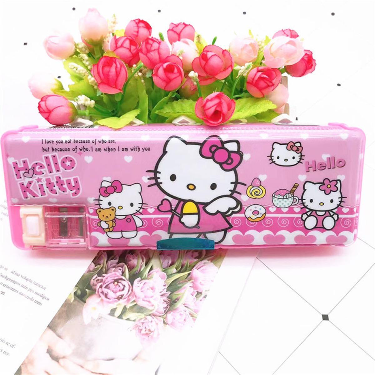 【WERSLNG】2 ชั้น ลายการ์ตูนน่ารัก ดินสอซีรีส์ Sanrio ลดการบีบอัด3D กล่องดินสอตุ๊กตาการ์ตูนความจุขนาด กระเป๋า ดินสอ น่ารัก
